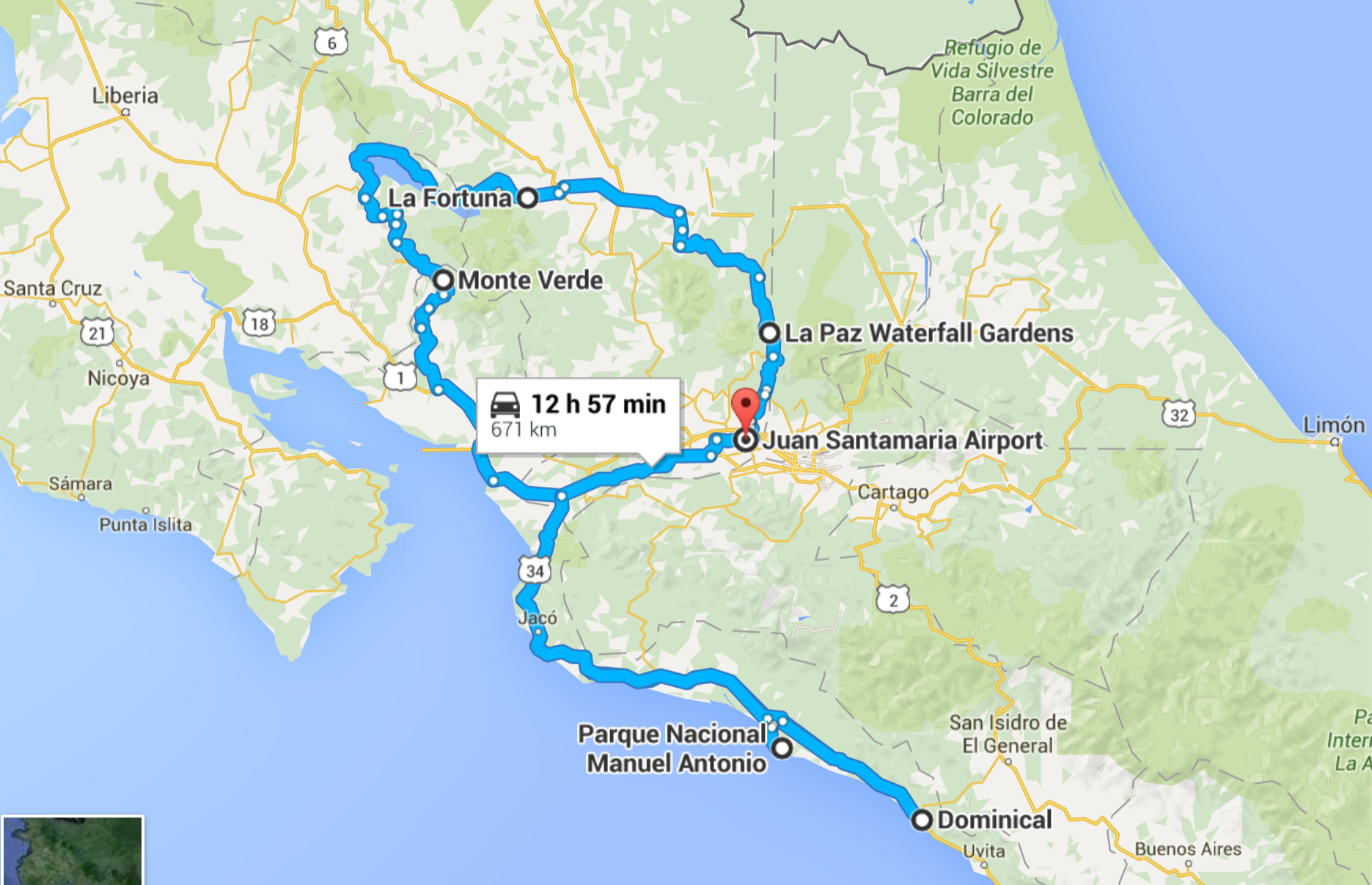 Costa Rica plan trip
